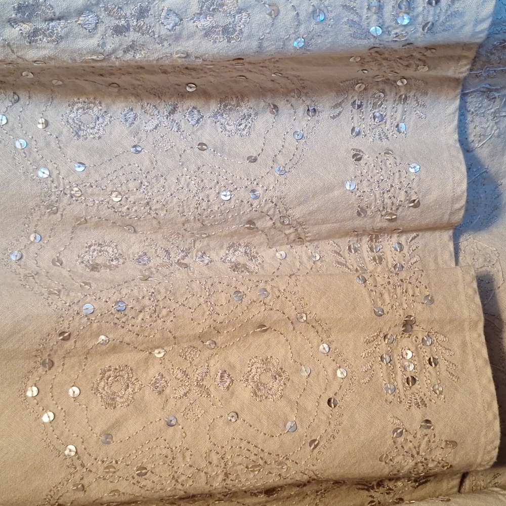 Linen embroidered skirt 18W